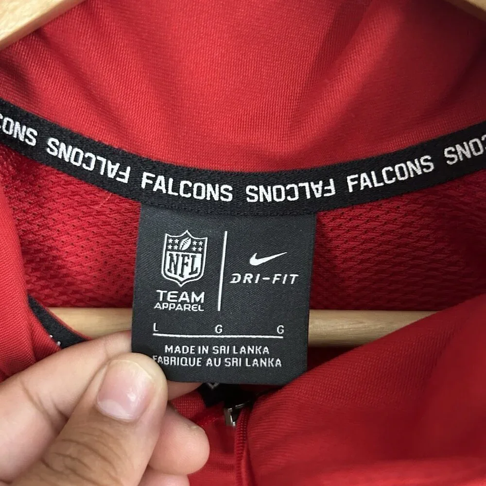 Nike Sweatshirt Womens Large Atlanta Falcons NFL 1/4 Zip Core Pullover Sweater